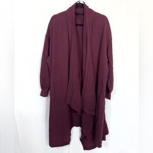 Free People Beach Women’s Burgundy Open Front Cardigan Size M/L